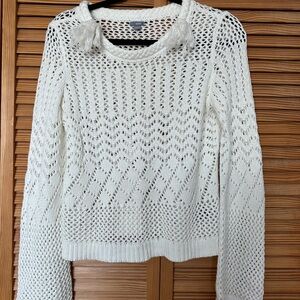 Aerie White Open-Knit Sweater